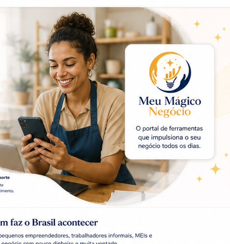 Empreendedora usando o celular para crescer seu negócio